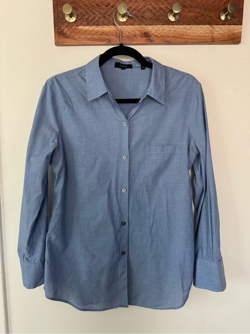 Theory Light Blue Button-Up Dress Shirt